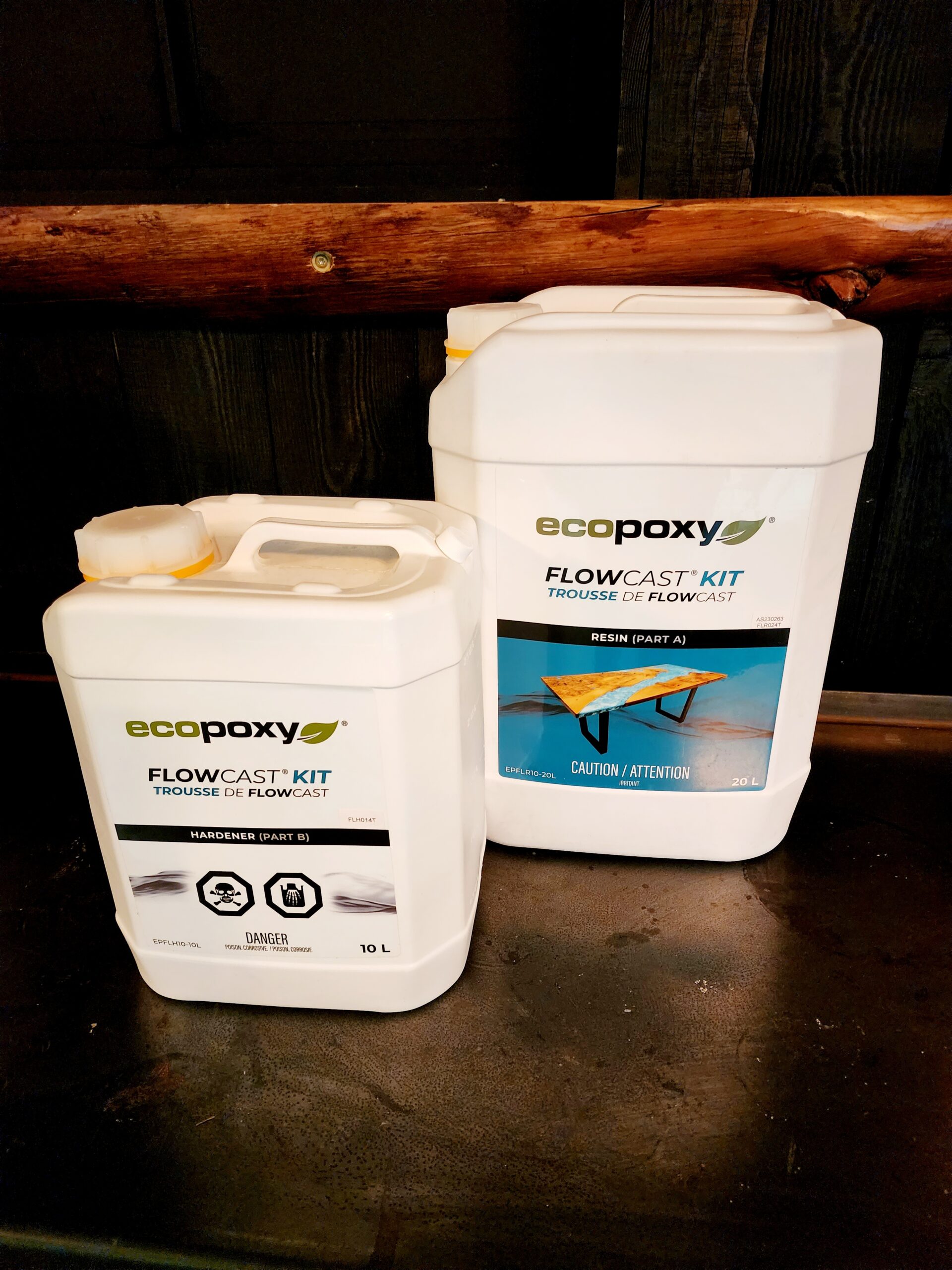EcoPoxy - FlowCast - Improved Liquid Plastic - 30 Liter Kit - 2:1 Ratio Mix  — Hardwood Reclamation